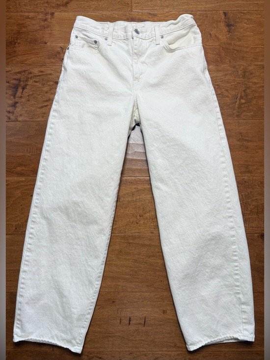 Levi's Denim - Levi’s Premium Baggy Dad Jeans 28 Off White Cream High Rise Wide Leg